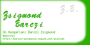 zsigmond barczi business card